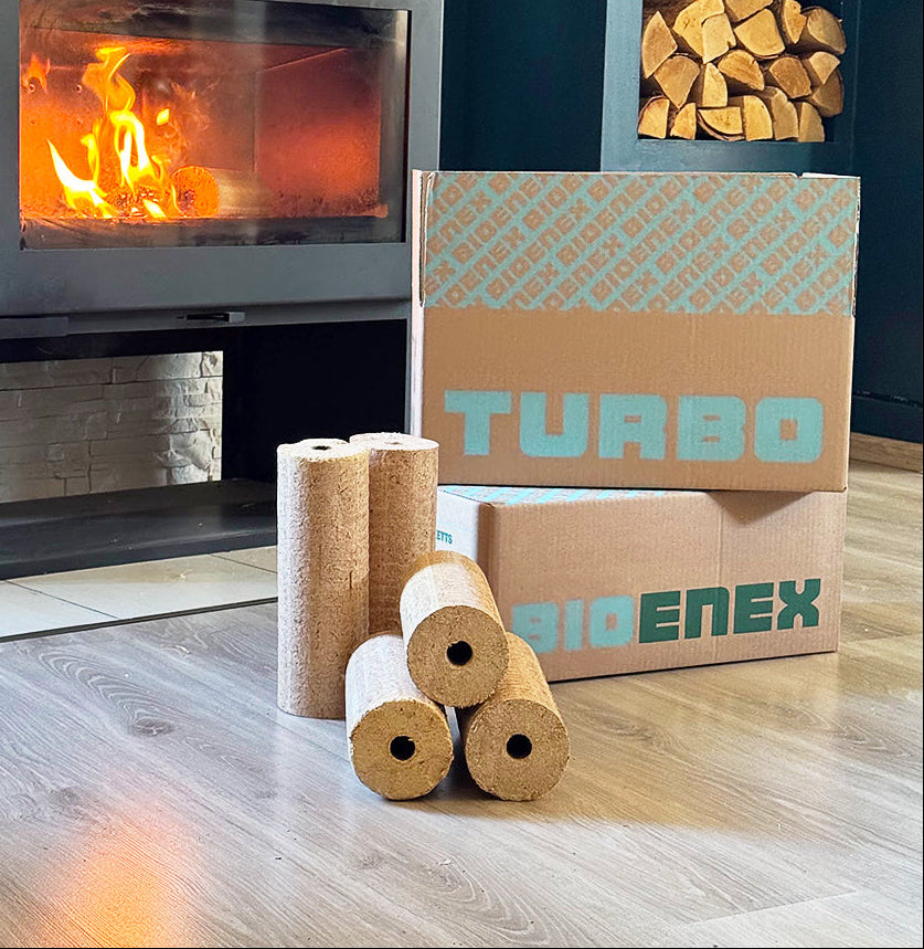 PALIGO houtbriketten reep naaldhout haard oven brenn hout verwarmingsbriket 10 kg x 96 containers 960 kg / 1 pallet Heizfuxx